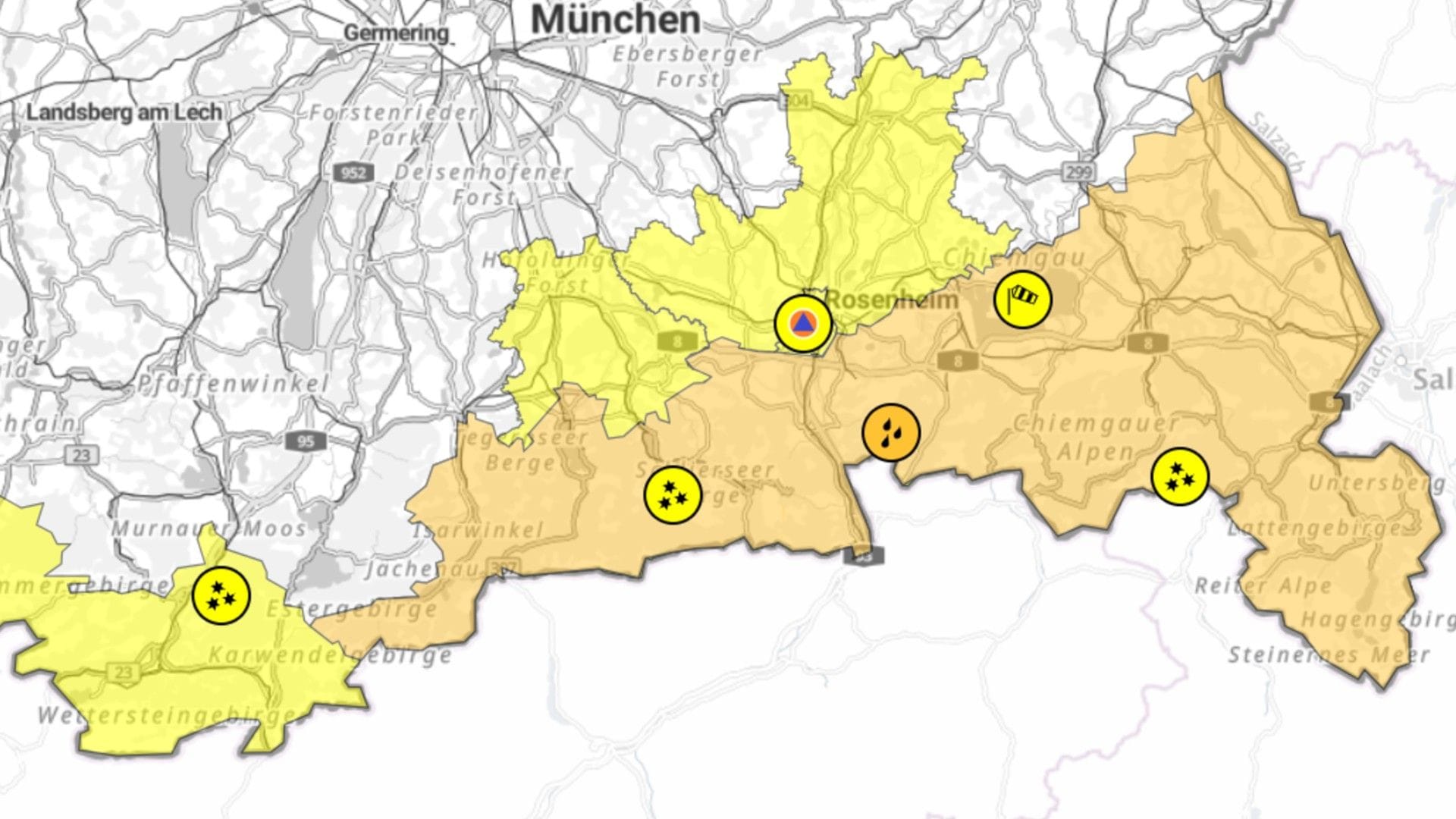 Überflutungen und Schnee: Hier wird es am Montag ungemütlich.