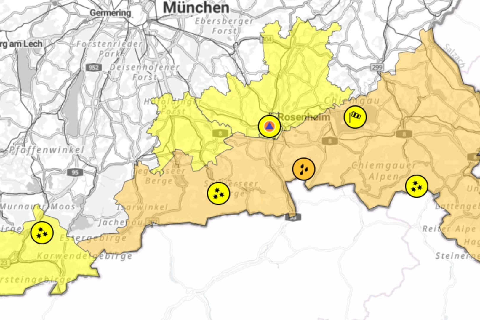 Überflutungen und Schnee: Hier wird es am Montag ungemütlich.