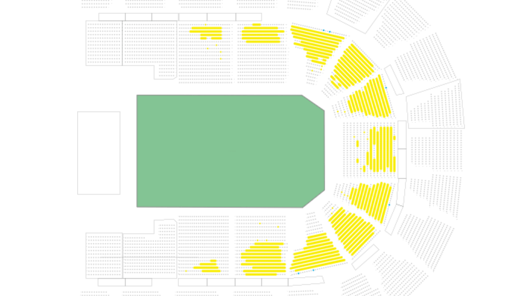 Der Vorverkauf für das Wendler Konzert in Oberhausen läuft schleppend: Ein Screenshot des Ticketportals Eventim vom 30. Mai zeigt zahlreiche freie Plätze in der Arena.