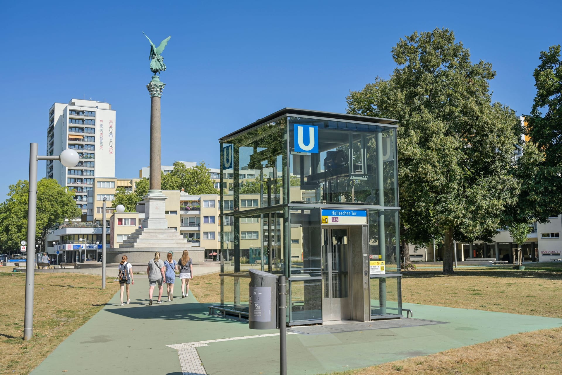 Blick auf den Mehringplatz in Berlin-Kreuzberg (Symbolbild): Die Polizei ist im Einsatz.