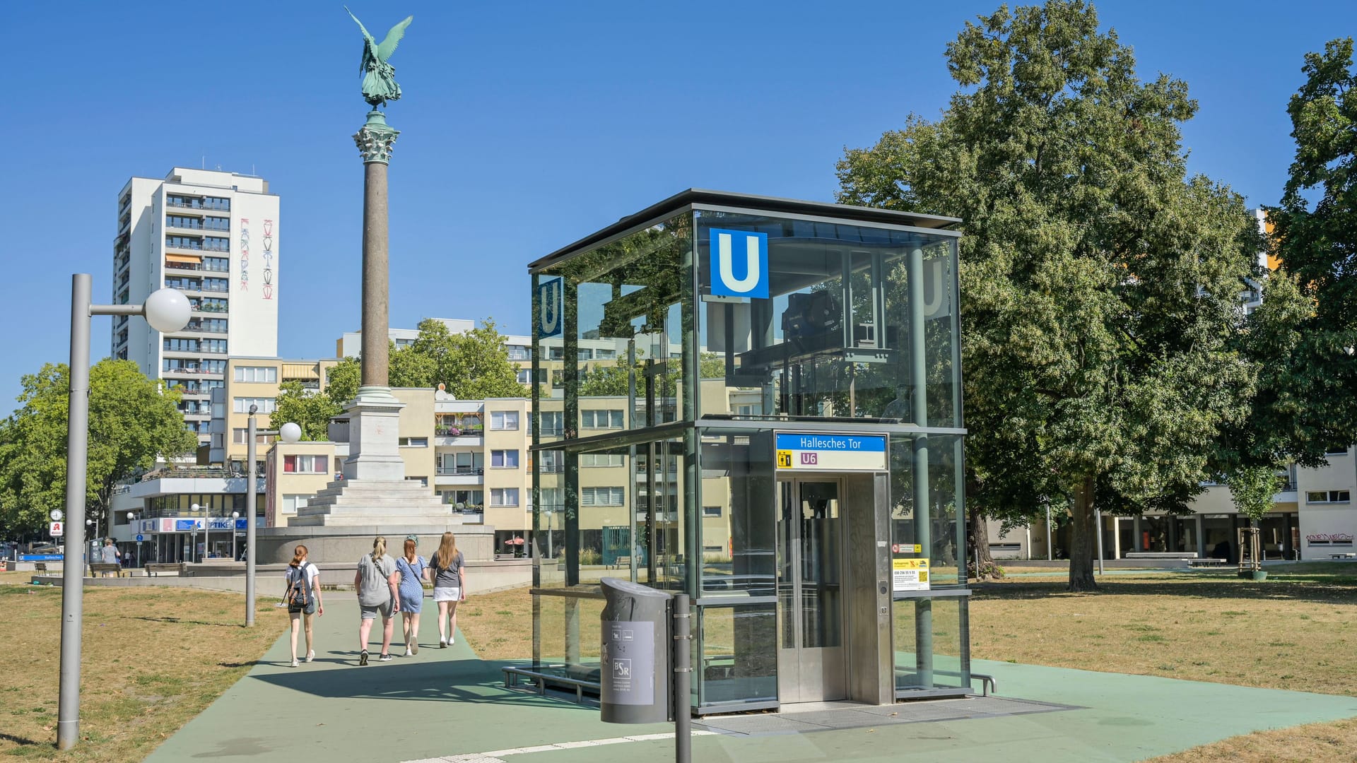 Blick auf den Mehringplatz in Berlin-Kreuzberg (Symbolbild): Die Polizei ist im Einsatz.