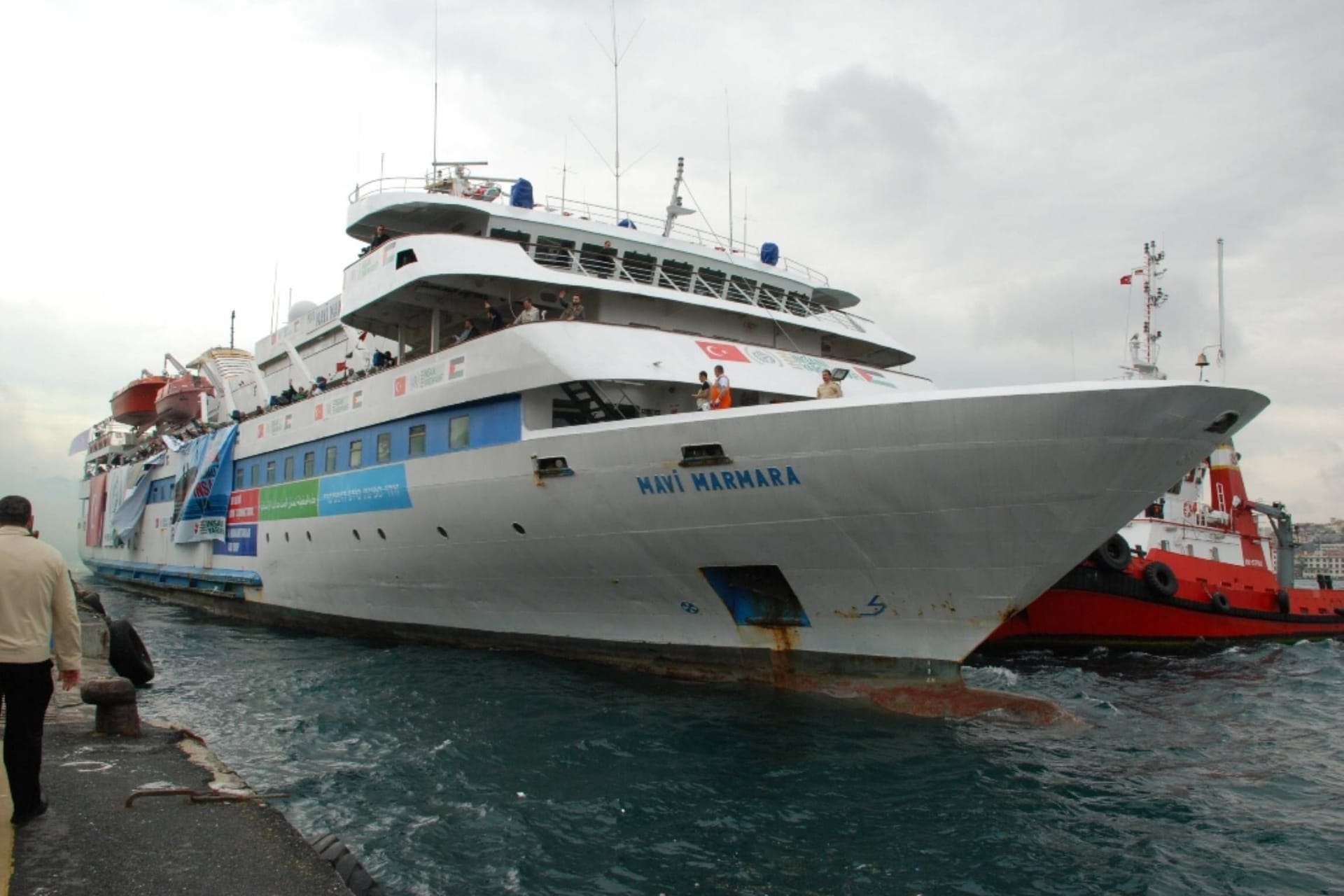 Ein Schiff der Hilfsorganisation Freedom Flottilla (Archivbild): 30 Menschen sollen sich auf dem von der Drohne getroffenen Boot befinden.