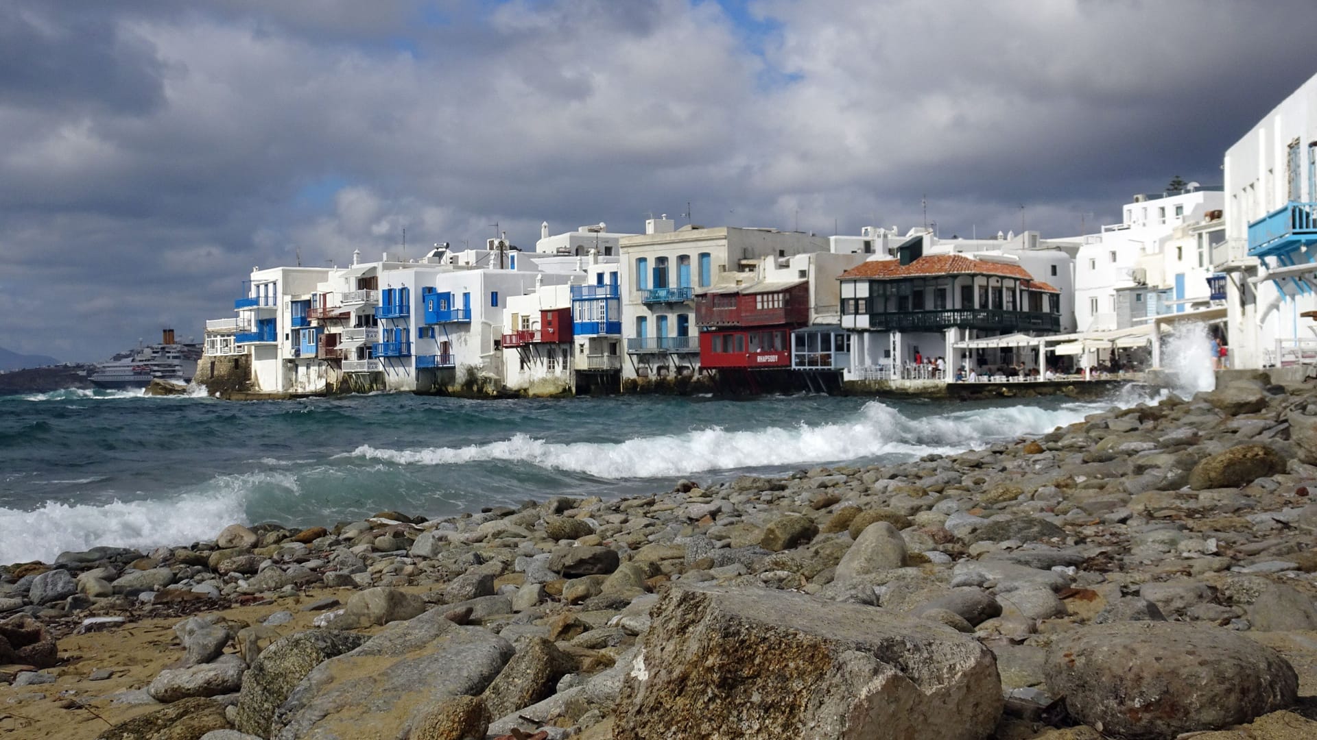 Die Uferpromenade von Mykonos: