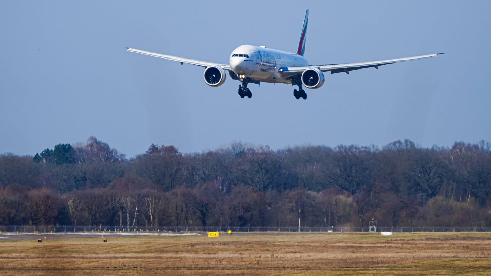 Ein Flugzeug landet am Flughafen Hamburg (Archivbild): Am Dienstag streikt Flughafenpersonal, das für die Instandhaltung des Geländes zuständig ist.