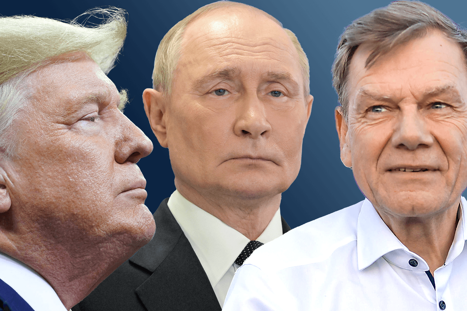 Donald Trump, Wladimir Putin und Johann Wadephul (v.l.n.r., Montage): Der neue Bundesaußenminister ist gleich zu Beginn seiner Amtszeit mit diversen globalen Krisen beschäftigt.