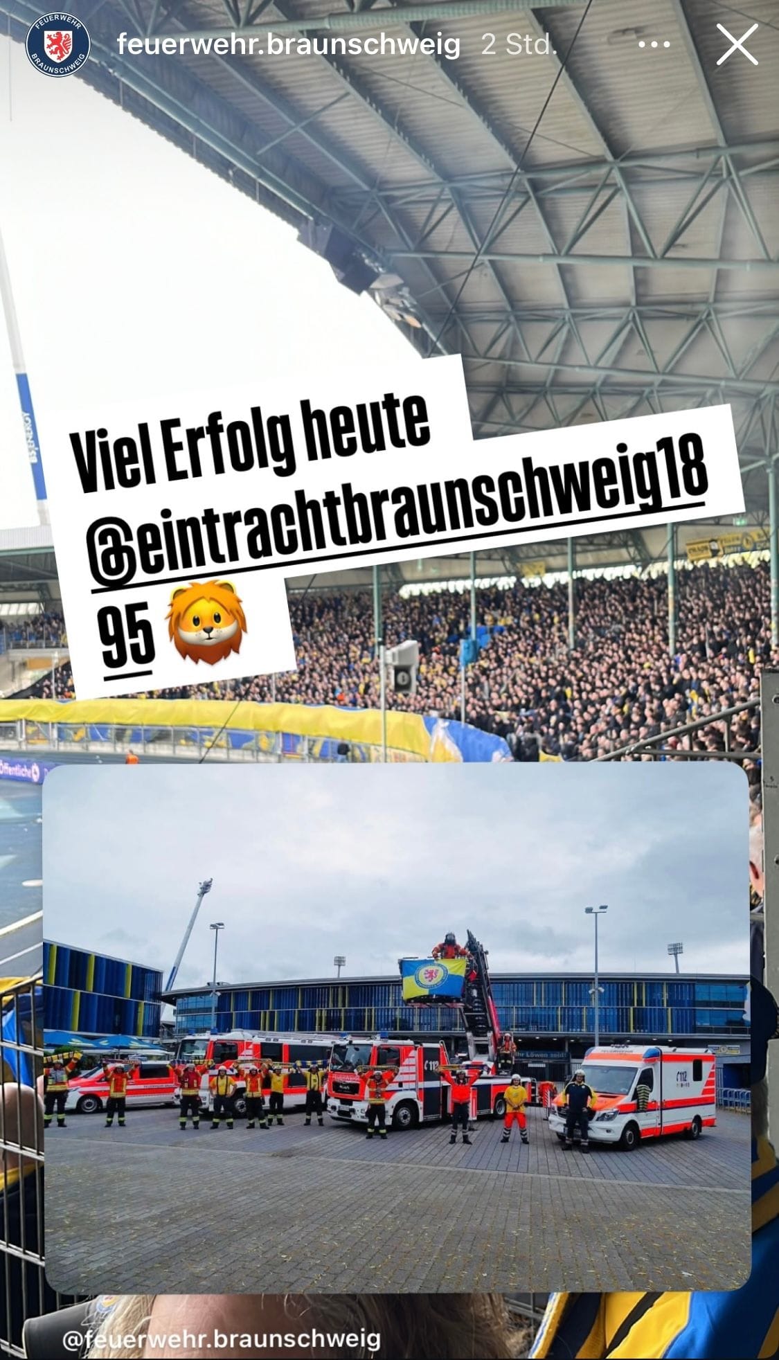Unterstützung für die Eintracht: Die Feuerwehr hat sich etwas einfallen lassen.