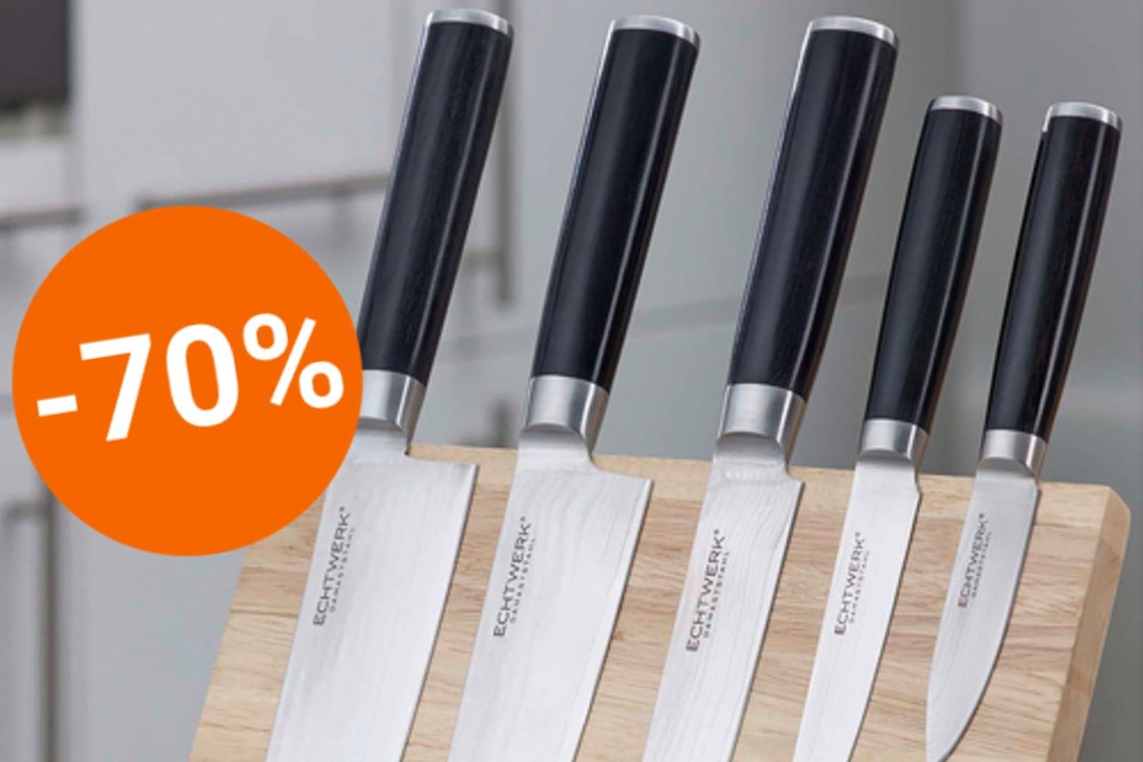 Wieder verfügbar: Hochwertige Damastmesser von Echtwerk – jetzt bei Aldi im Set, inklusive elegantem Magnet-Messerblock.