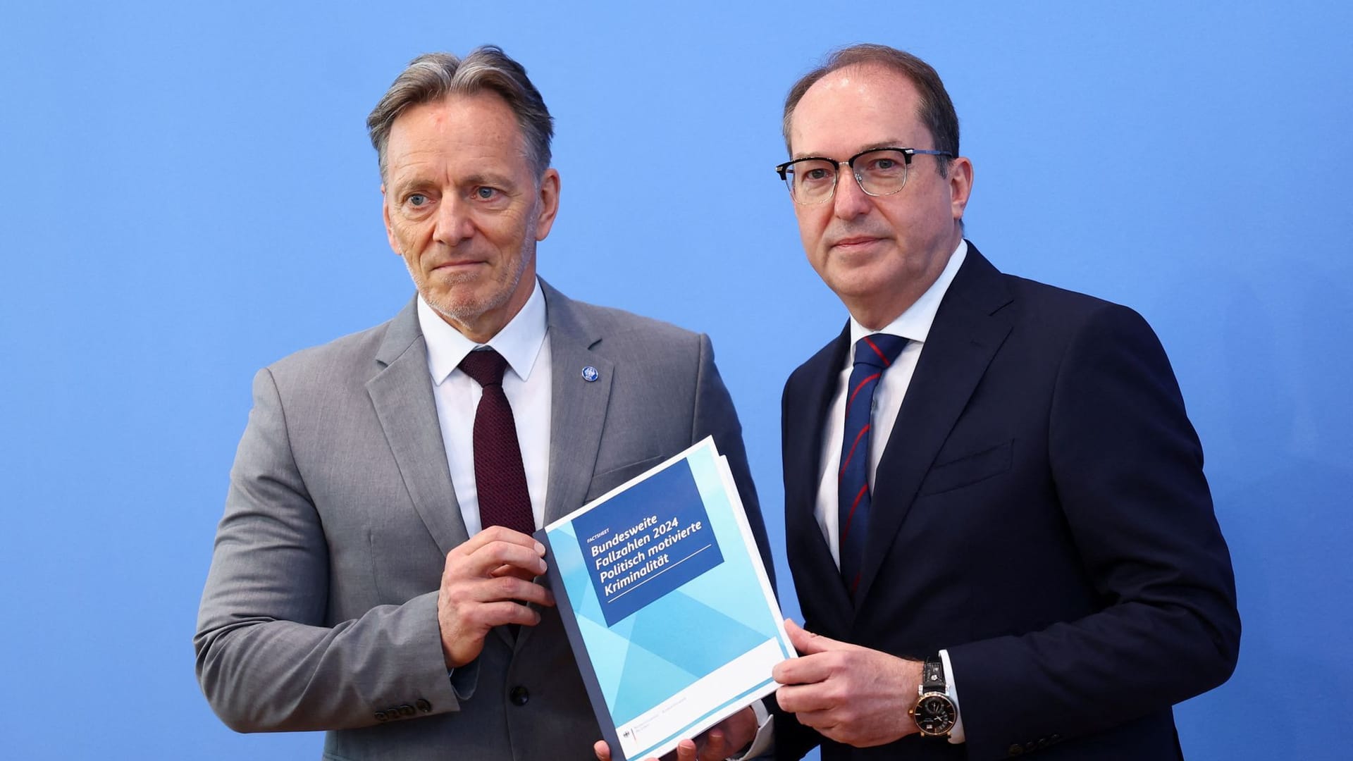 Press conference on figures for politically motivated crime in the country, in Berlin