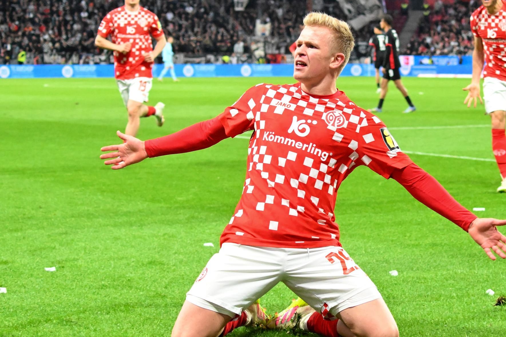 Jonathan Burkhardt: Der Stürmer traf endlich wieder für Mainz. Jonathan Burkhardt: Der Stürmer traf endlich wieder für Mainz.