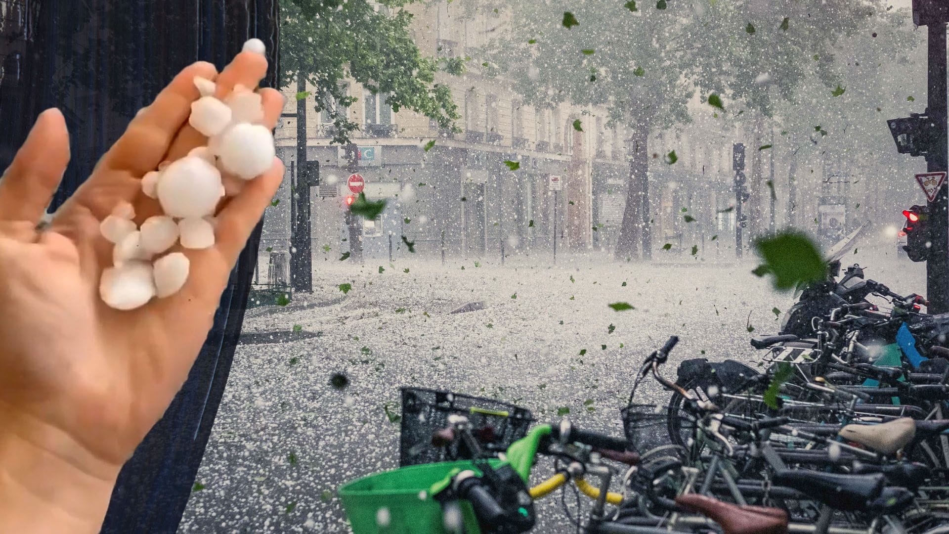 Unwetter in Paris: Manche Hagelkörner waren bis zu vier Zentimeter groß.