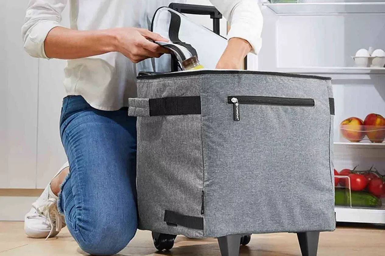 Lidl hat derzeit einen Einkaufstrolley mit Kühlfunktion im Sortiment.
