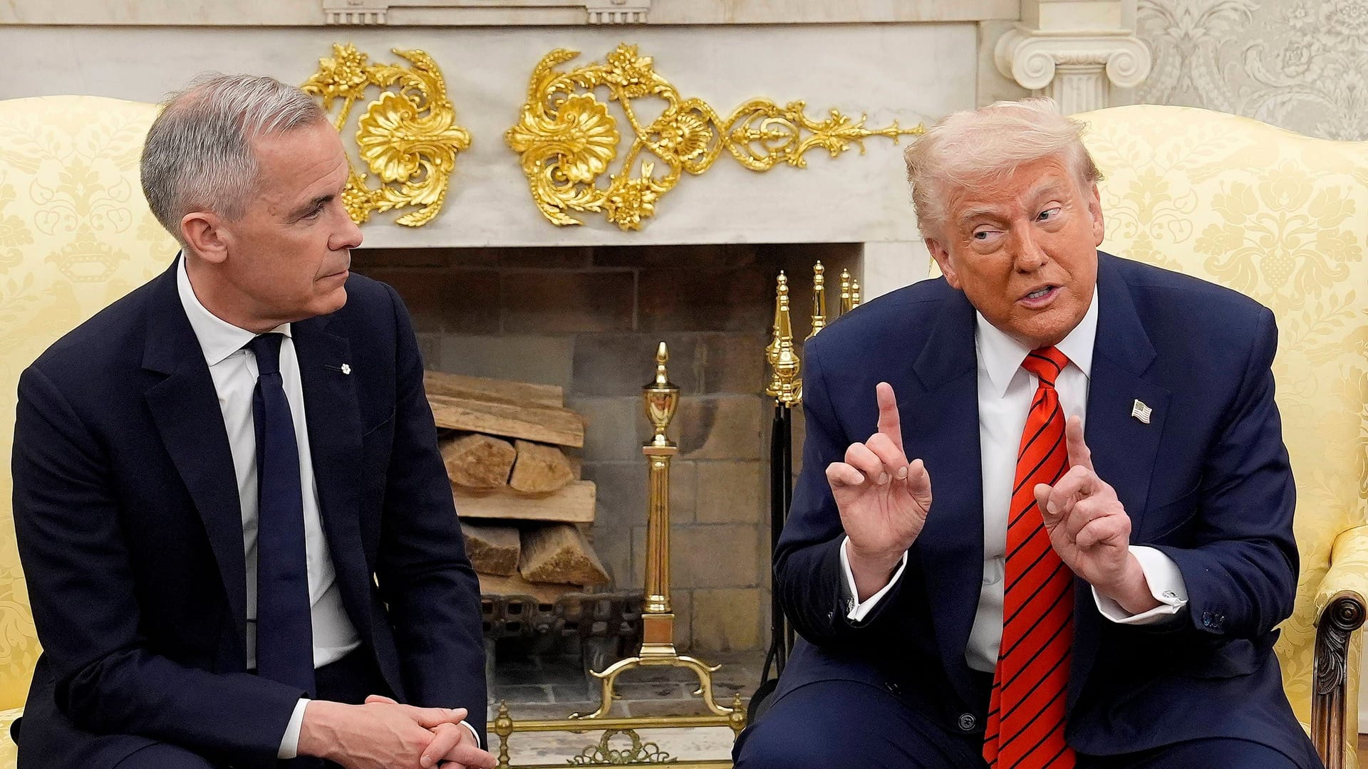 Die beiden sind nicht immer einer Meinung, wenn es um Kanada geht: Mark Carney (l.) und Donald Trump.