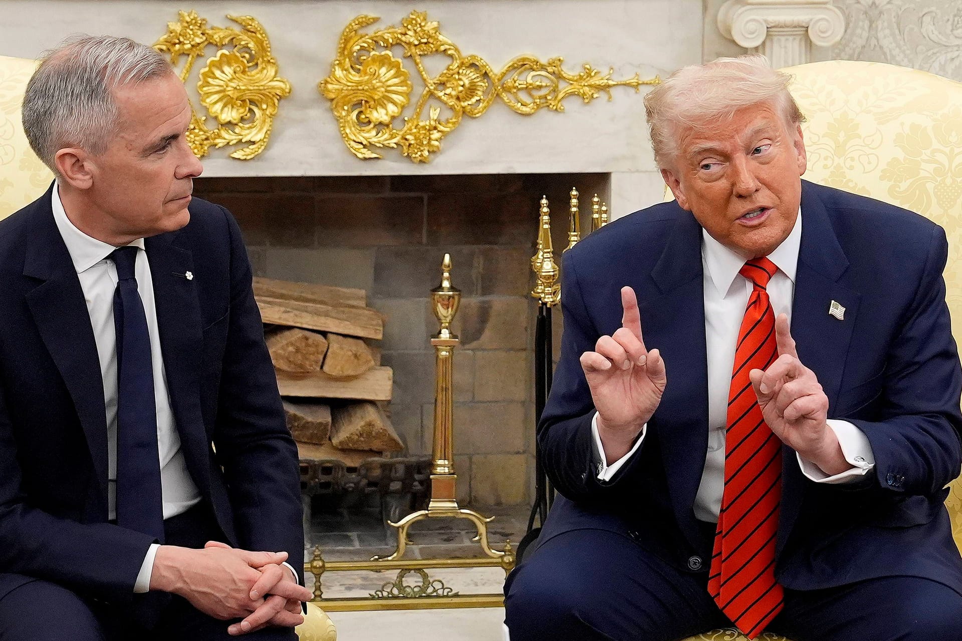 Die beiden sind nicht immer einer Meinung, wenn es um Kanada geht: Mark Carney (l.) und Donald Trump.