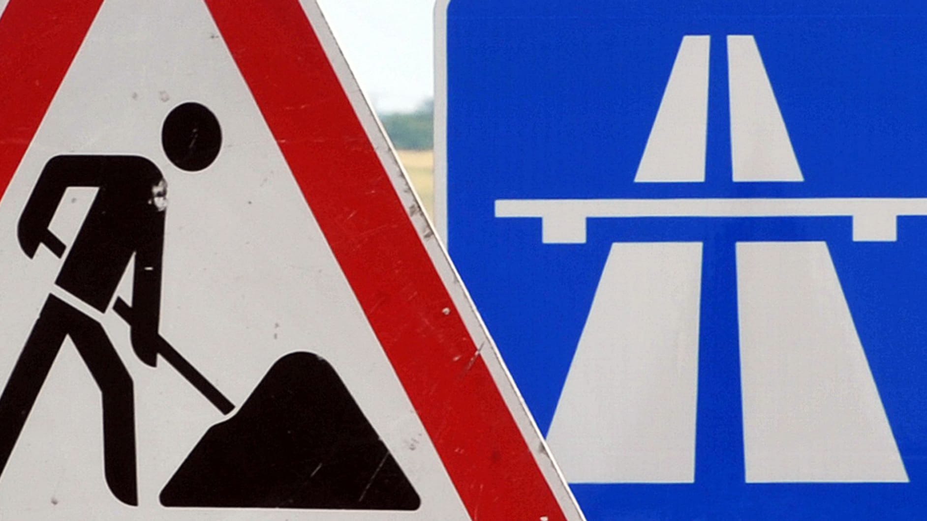 Baustelle auf der Autobahn Baustelle auf der Autobahn