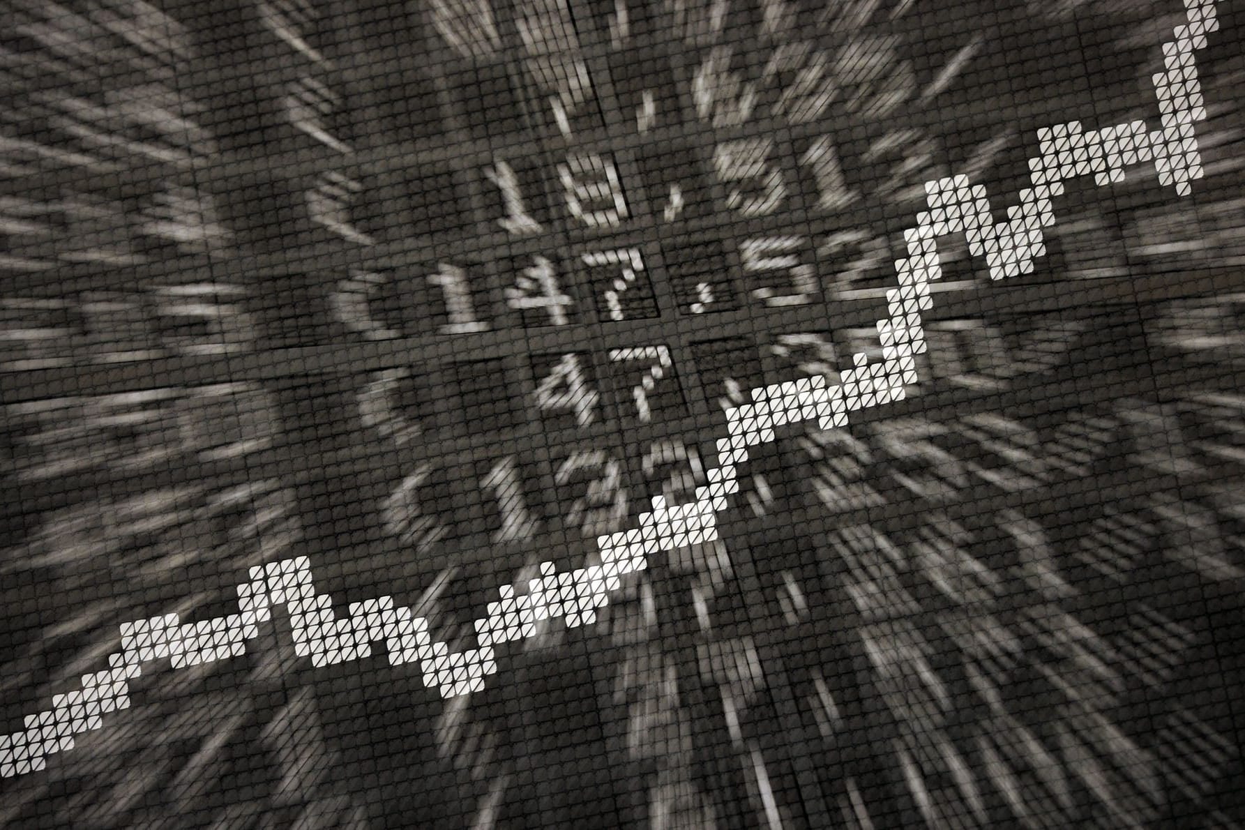 Anzeige in der Börse zeigt die Dax-Kurve