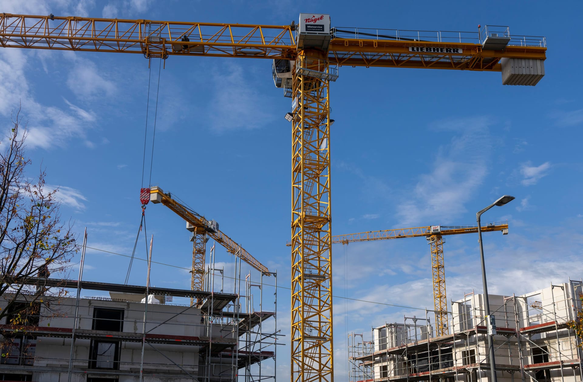 Kräne auf einer Baustelle: Das Sondervermögen soll auch private Investitionen anregen.