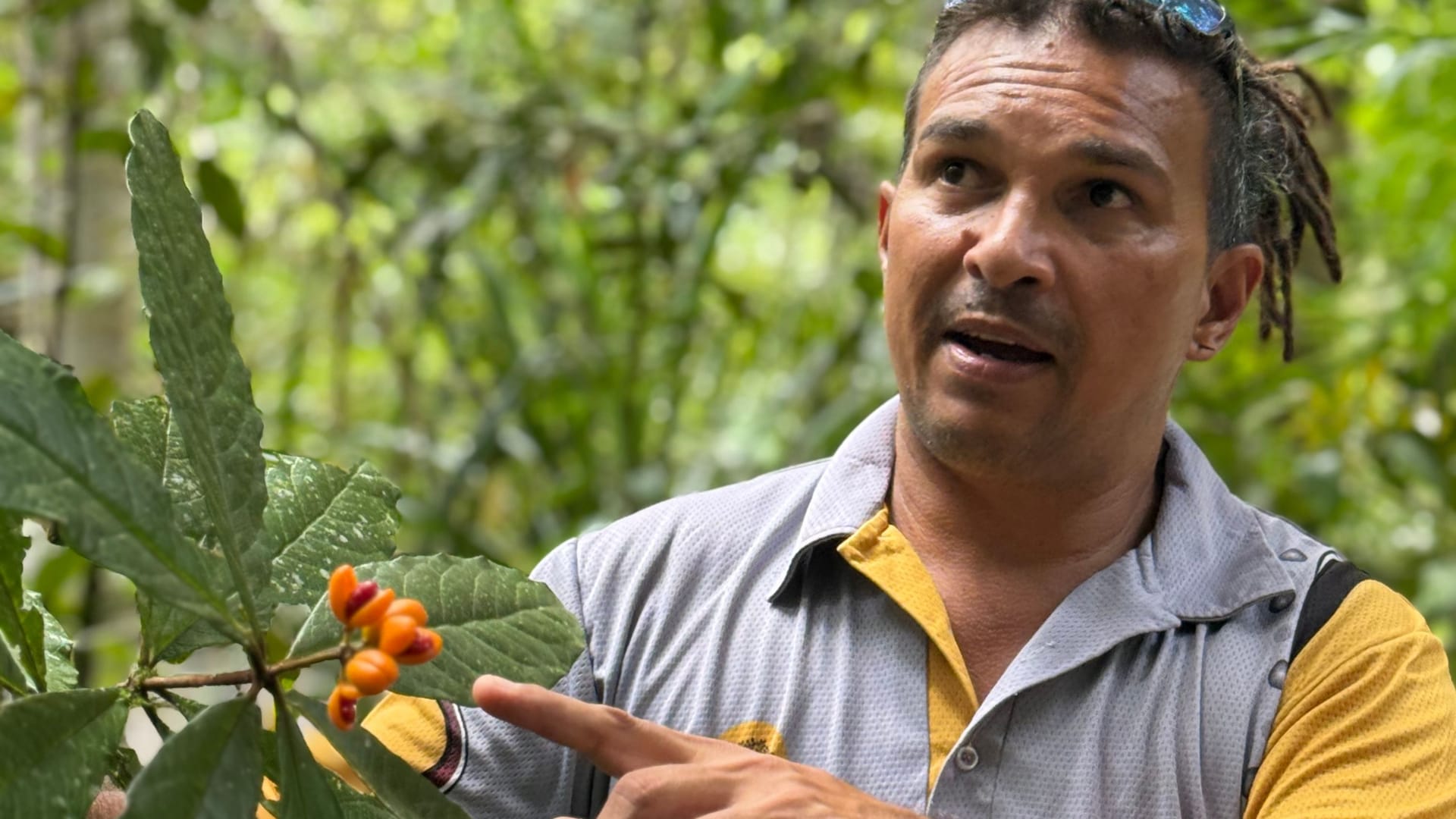Juan Walker erklärt seinen Gästen, wie die Kuku Yalanji im Einklang mit der Natur gelebt haben.