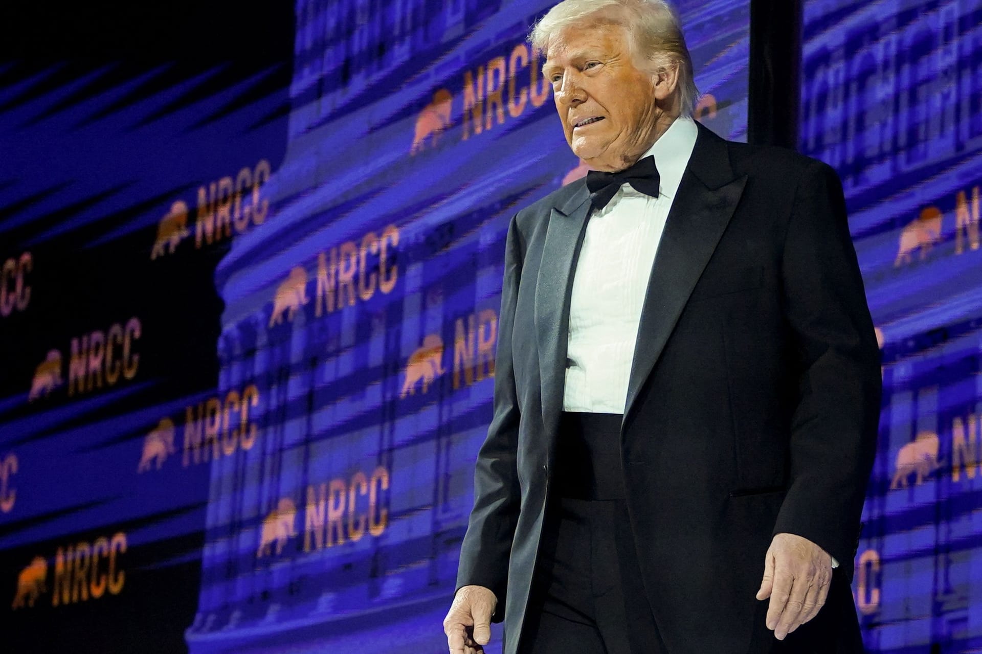 Trump bei einem Gala-Dinner der republikanischen Partei im April 2025.