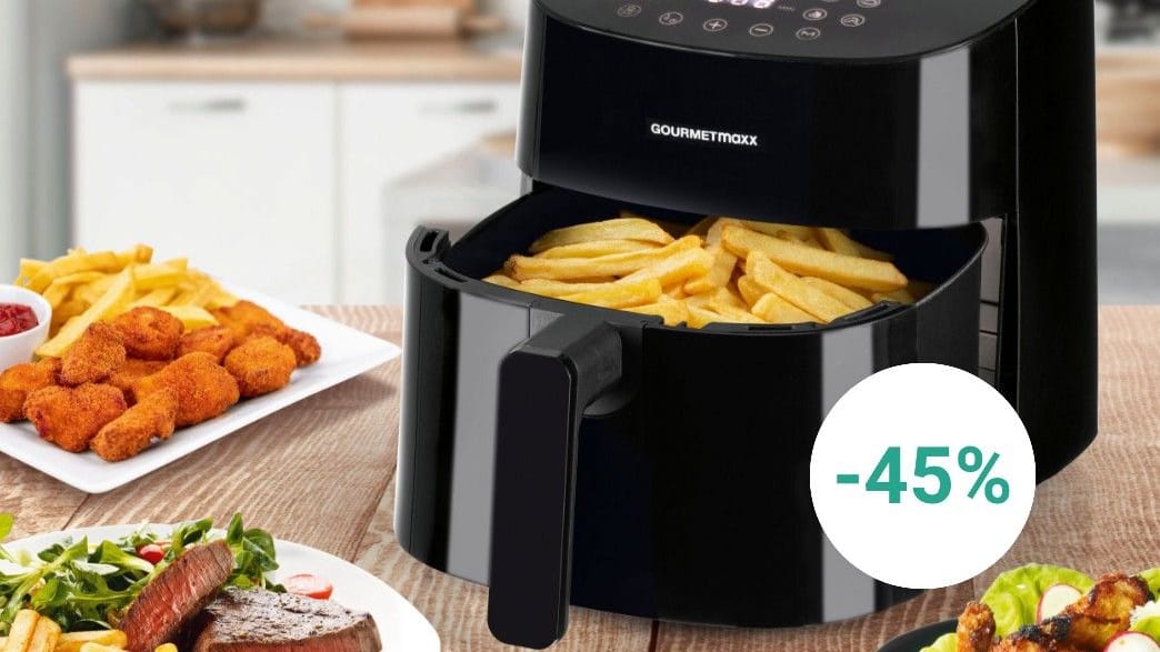 Heute sparen Sie bei dem Airfryer von Gourmetmaxx ganze 47 Prozent.