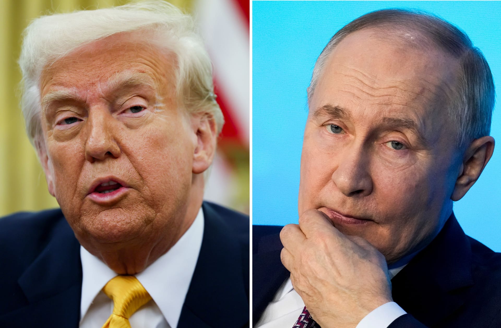 US-Präsident Donald Trump (l.) und der russische Präsident Wladimir Putin haben am Montag zwei Stunden lang miteinander telefoniert.