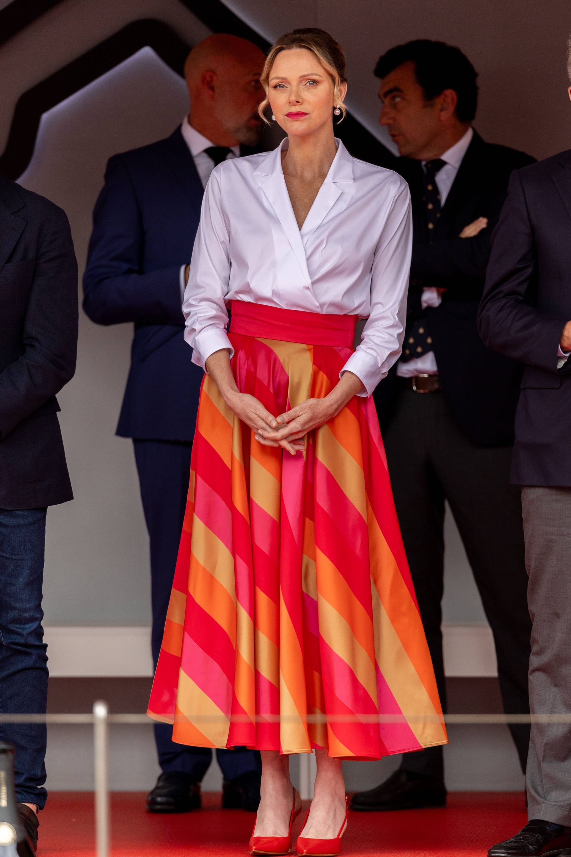 Fürstin Charlène im frühlingshaften Look
