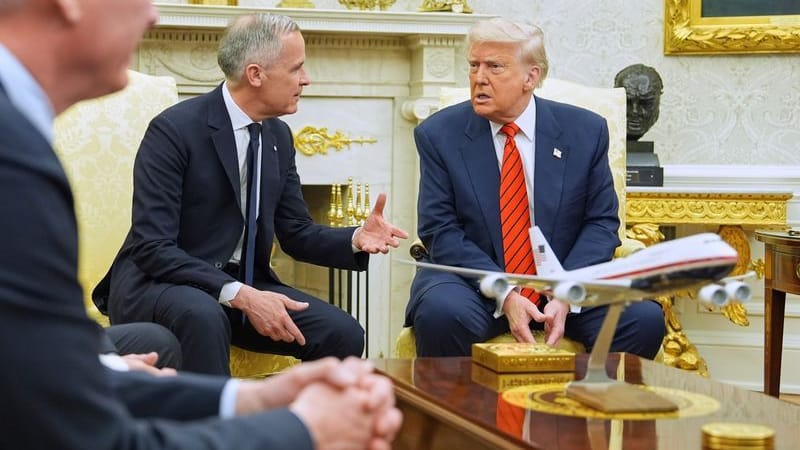 Carney (l.) und Trump im Weißen Haus.