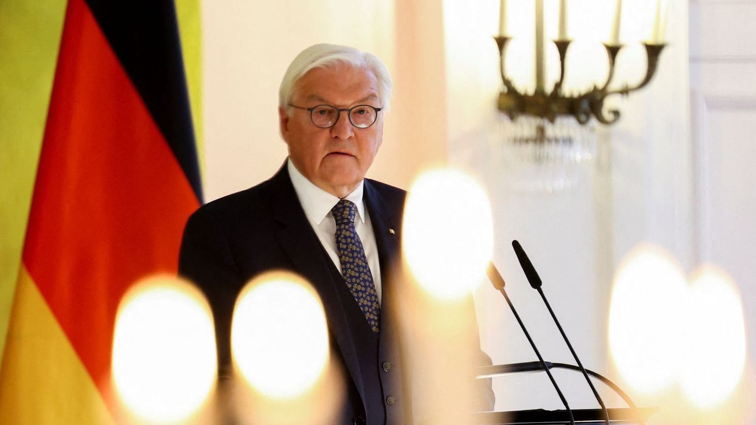 Bundespräsident Steinmeier gestern Abend im Schloss Bellevue.