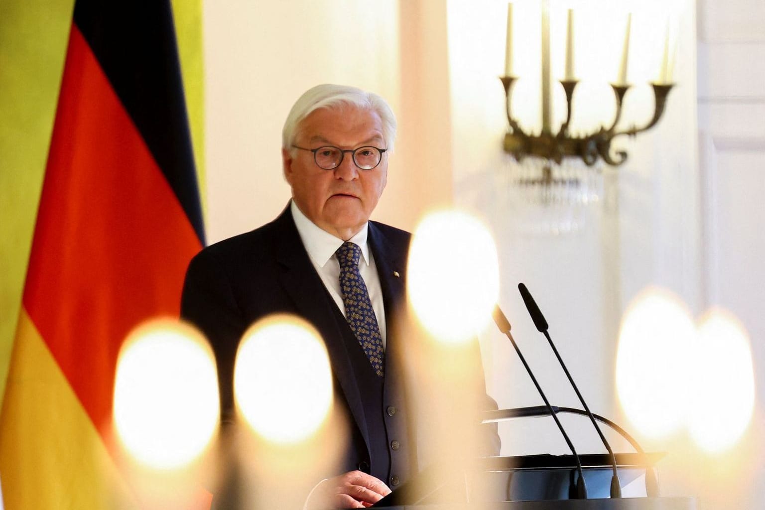 Bundespräsident Steinmeier gestern Abend im Schloss Bellevue.