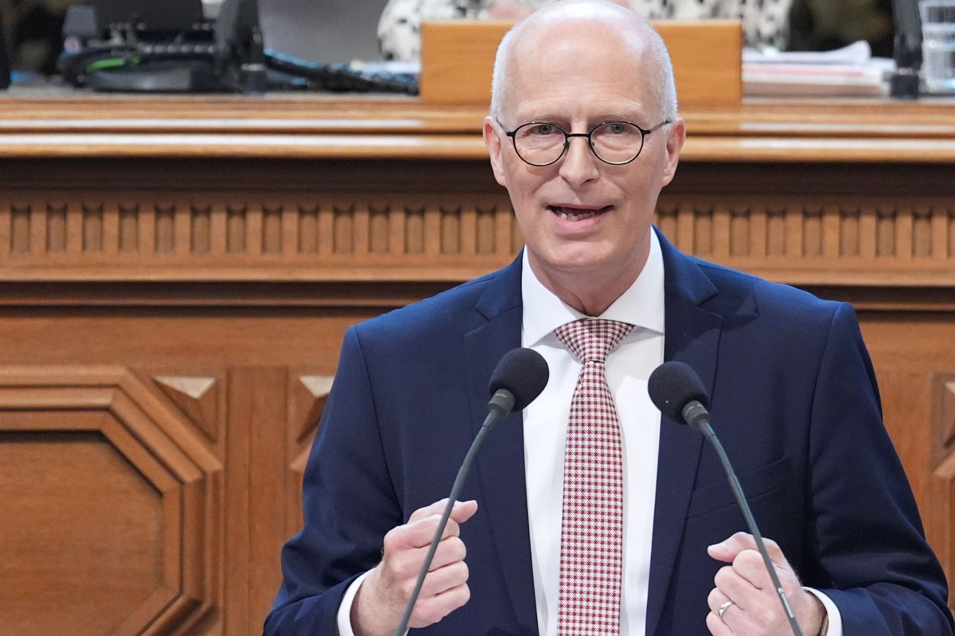 Peter Tschentscher (SPD) ist seit 2018 Erster Bürgermeister der Freien und Hansestadt Hamburg: Am Mittwoch gab er eine Regierungserklärung im Rathaus ab.