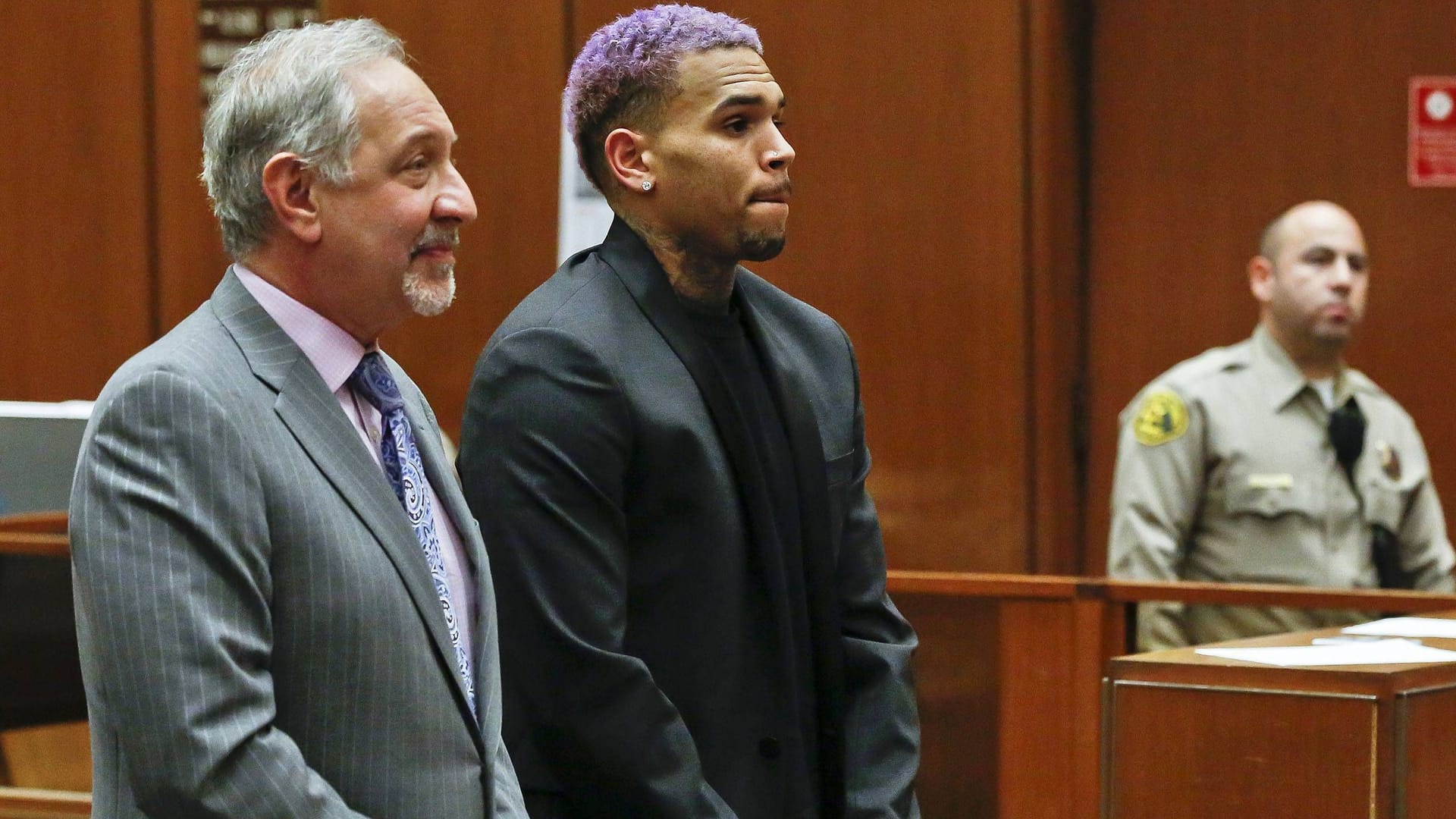 Chris Brown 2015 vor Gericht in Los Angeles: Hier ging es um die Attacke auf Rihanna.