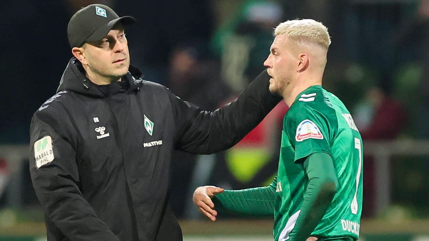 Trainer Ole Werner und Marvin Ducksch: Wie geht es mit den beiden bei Werder Bremen weiter? Trainer Ole Werner und Marvin Ducksch: Wie geht es mit den beiden bei Werder Bremen weiter?