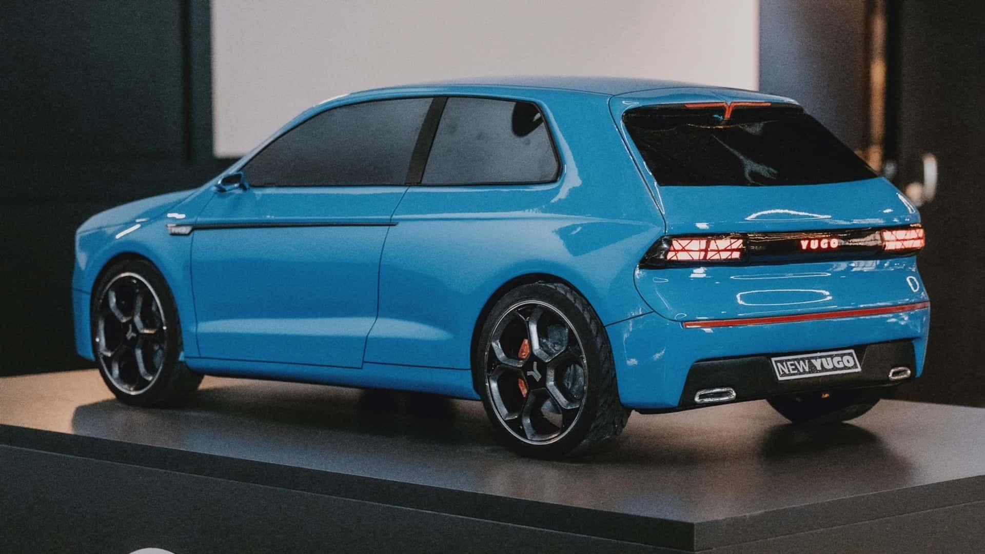 Noch im kleinen Maßstab – aber vielleicht bald auf der Straße: Das neue Yugo-Modell als 1:5-Prototyp.