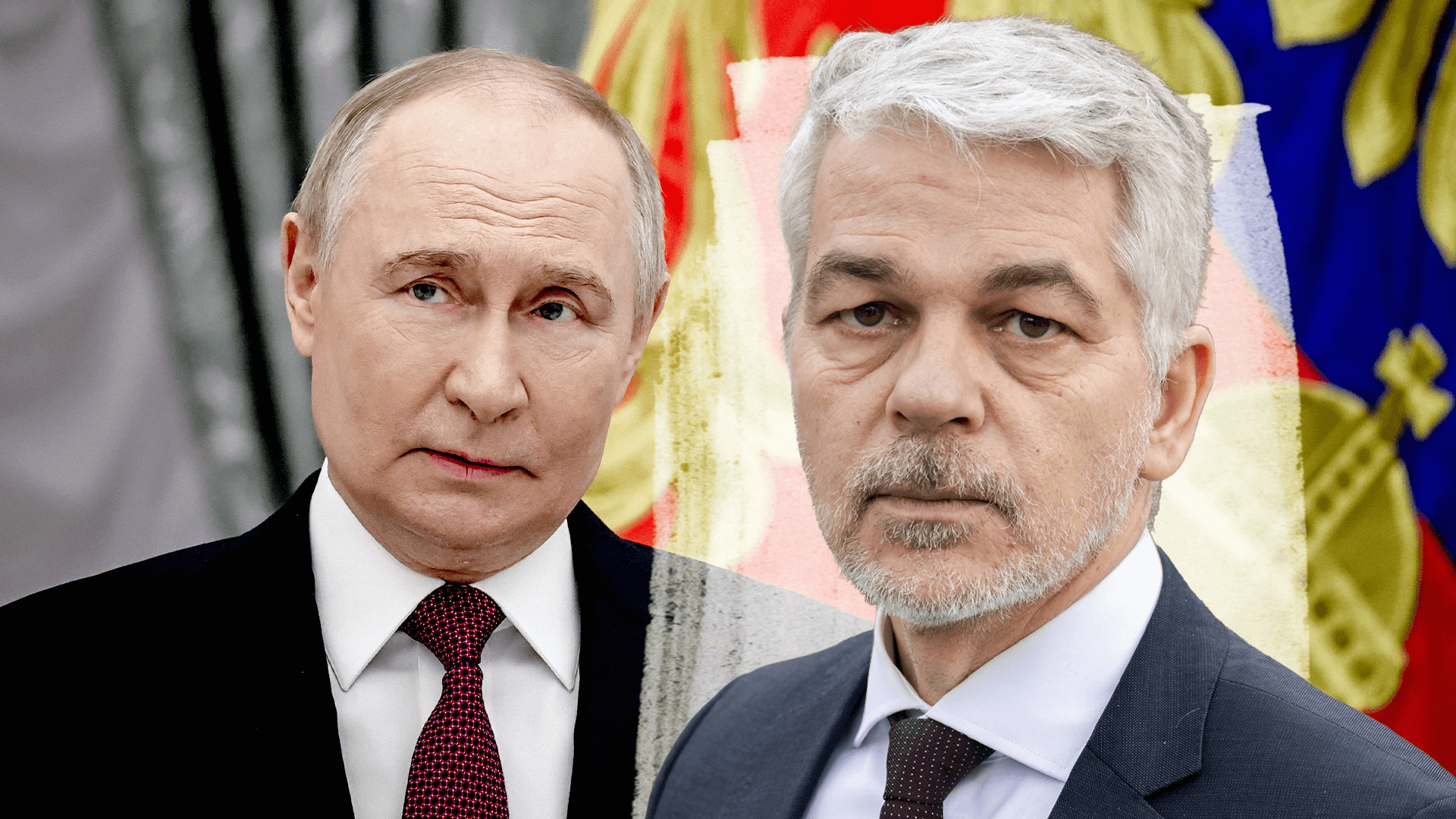 Collage von Wladimir Putin und Carlo Masala