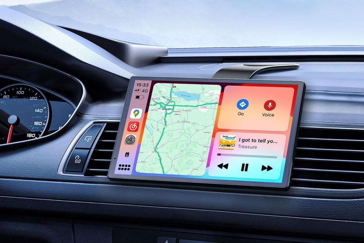 Das tragbare Autoradio von Krunia funktioniert kabellos und unterstützt Android Auto.