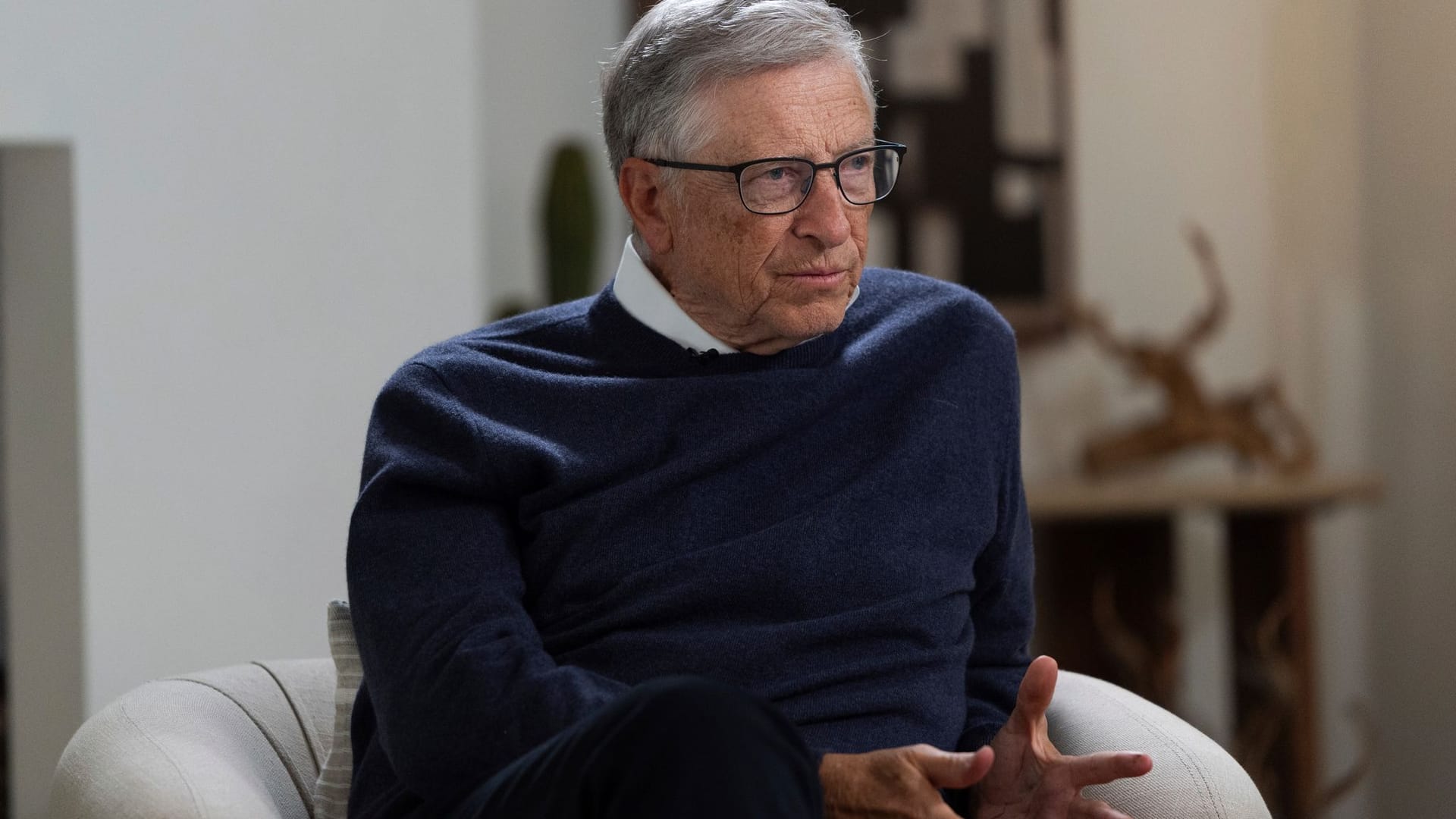 Microsoft-Gründer Bill Gates bei Interview Microsoft-Gründer Bill Gates bei Interview