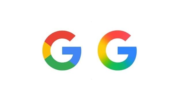 Links ist das alte Google-Logo zu sehen, rechts das neue.