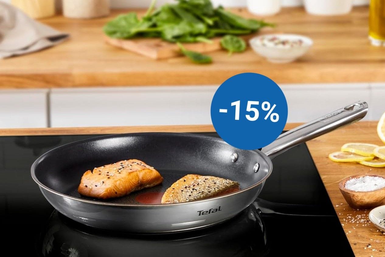 Die vielseitigen Duetto-Pfannen von Tefal sind bei Amazon momentan besonders günstig.