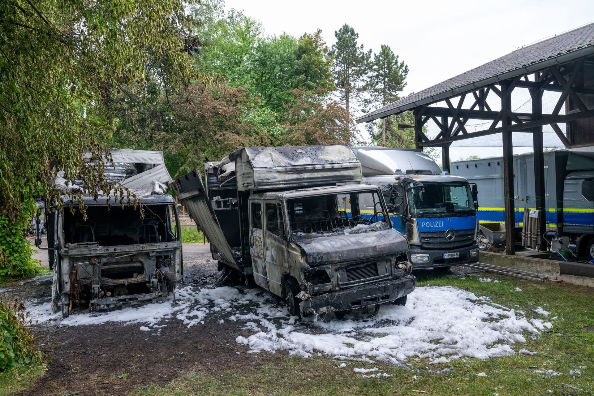 Brand bei der Reiterstaffel München
