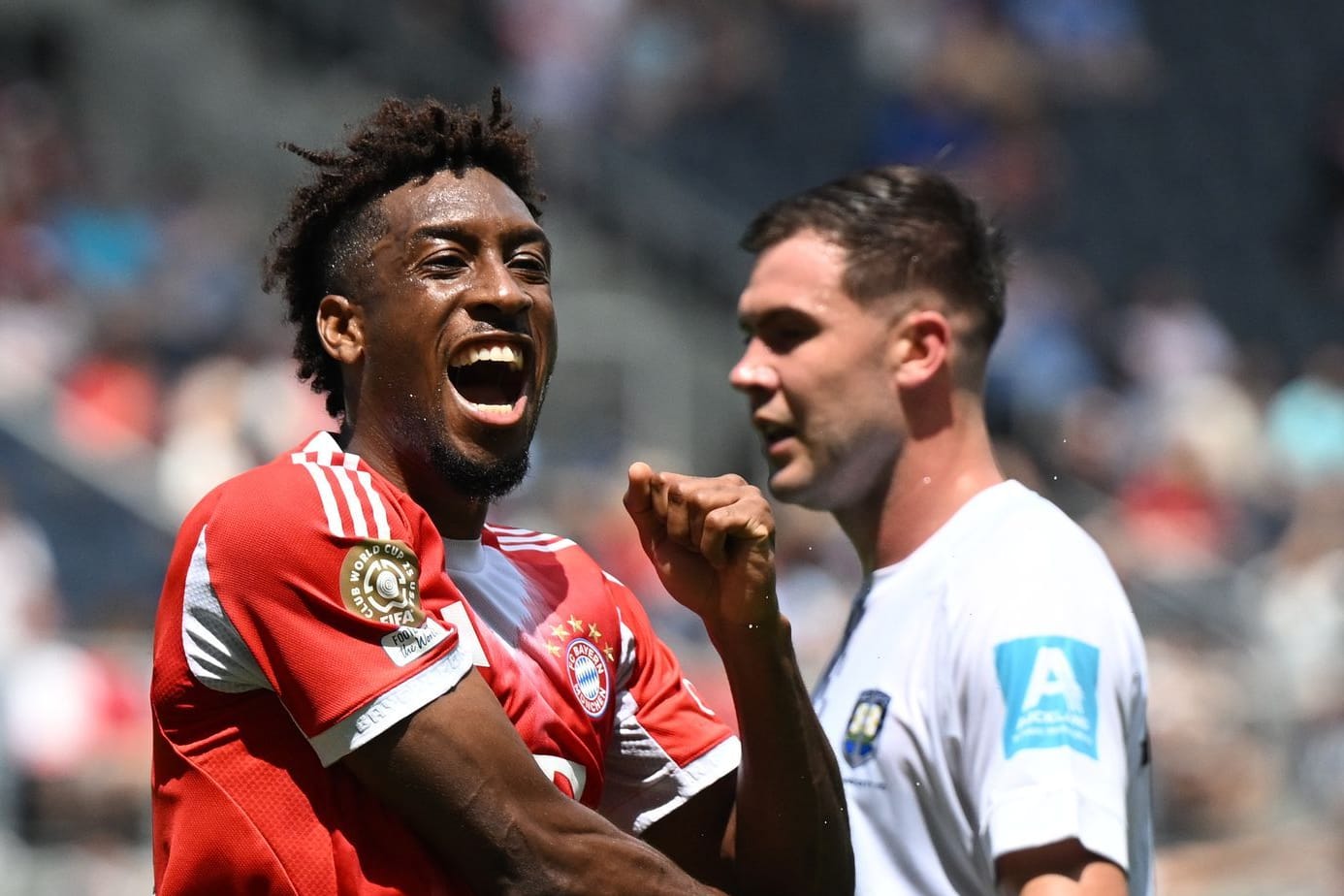 Kingsley Coman jubelt: Er erzielt Bayerns erstes Tor bei der Klub-WM.