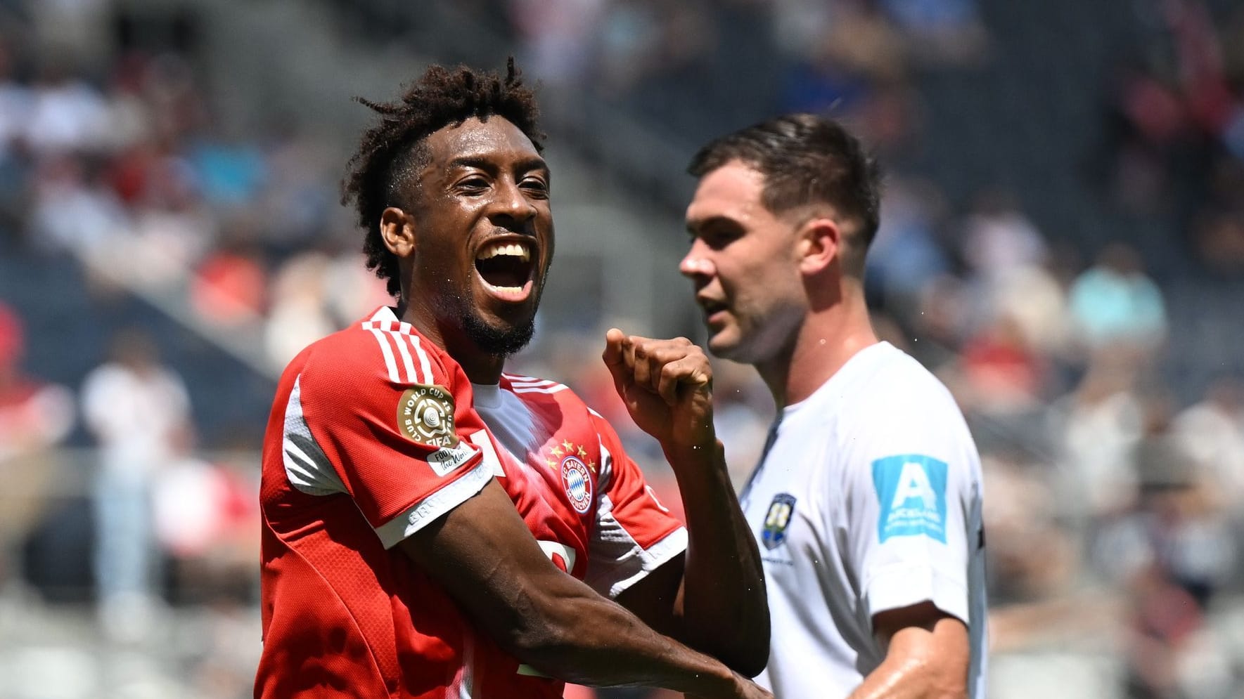 Kingsley Coman jubelt: Er erzielt Bayerns erstes Tor bei der Klub-WM.