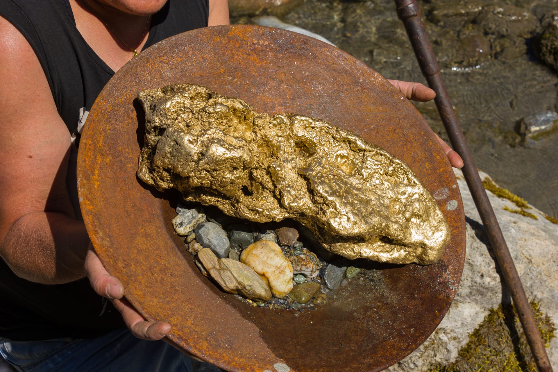 Gold Nugget mining from the River
