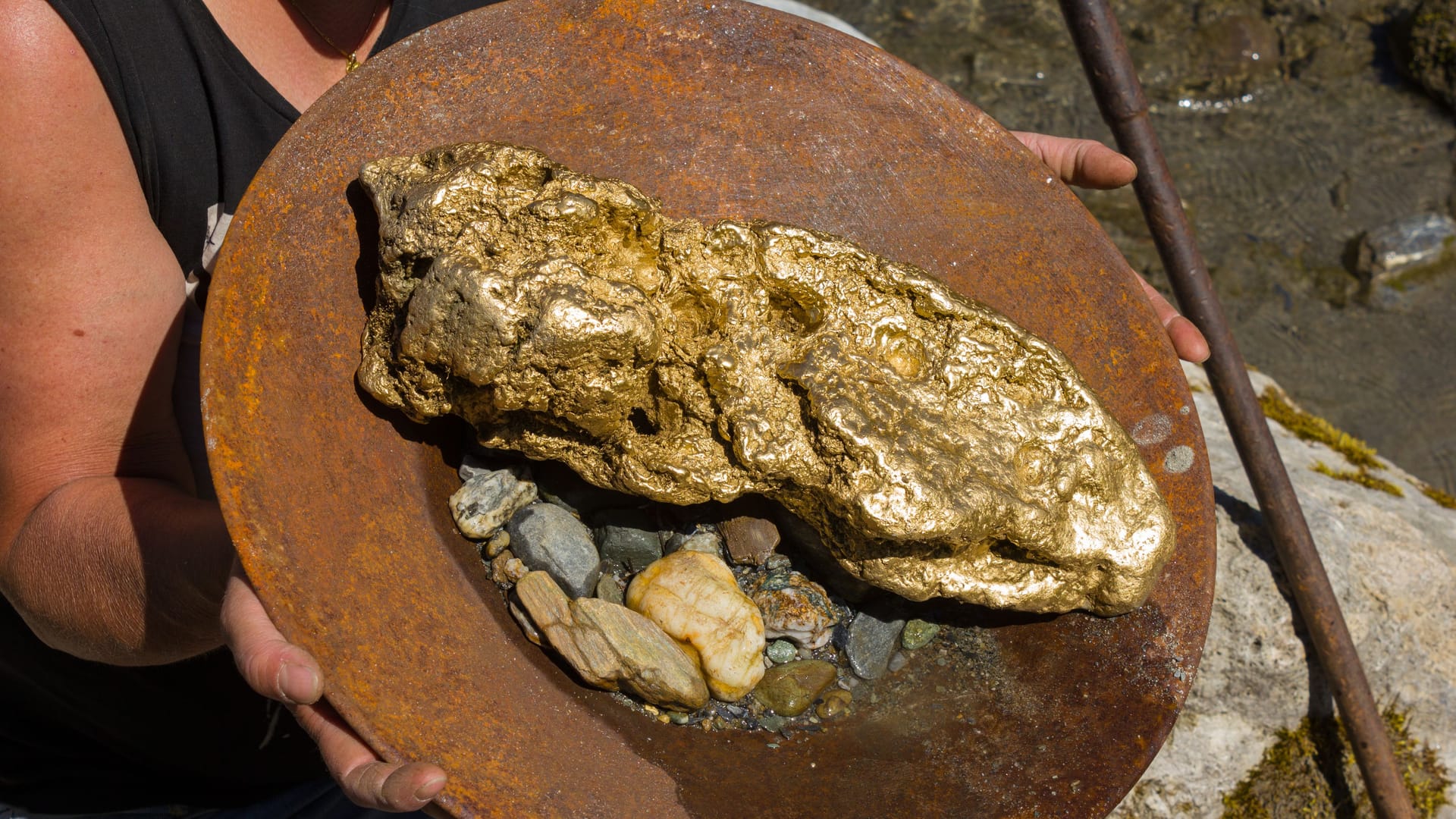 Gold Nugget mining from the River
