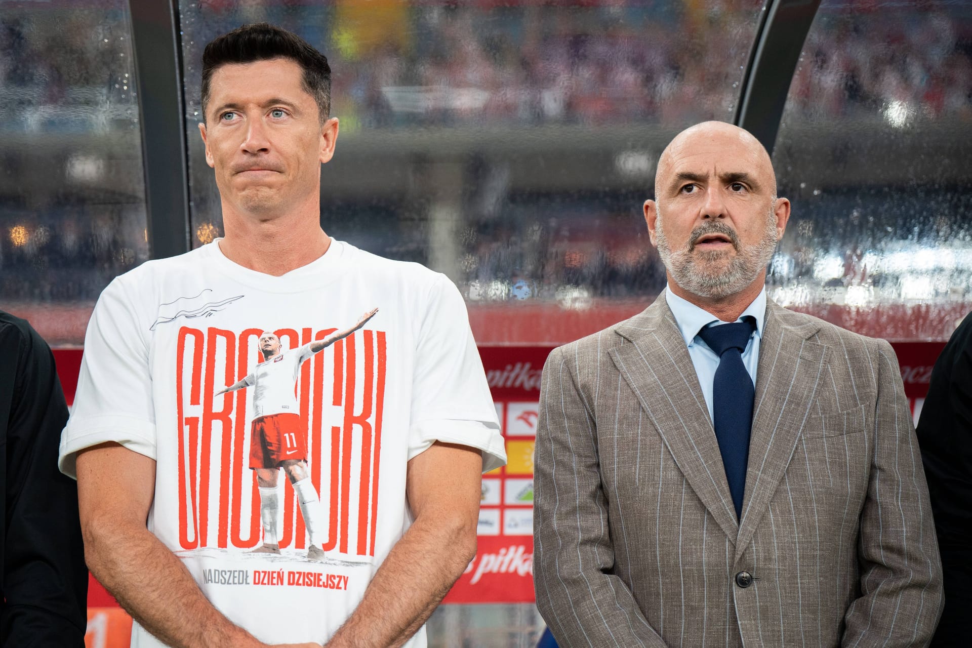 Robert Lewandowski (l.) neben Michał Probierz: Das Verhältnis der beiden scheint zerrüttet.