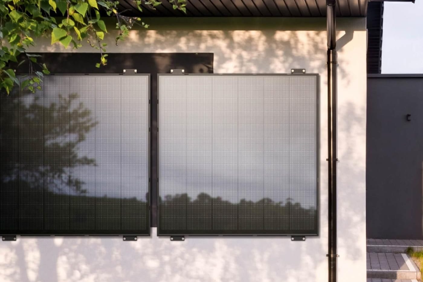 Die Solarpaneele können auch an der Fassade befestigt werden.