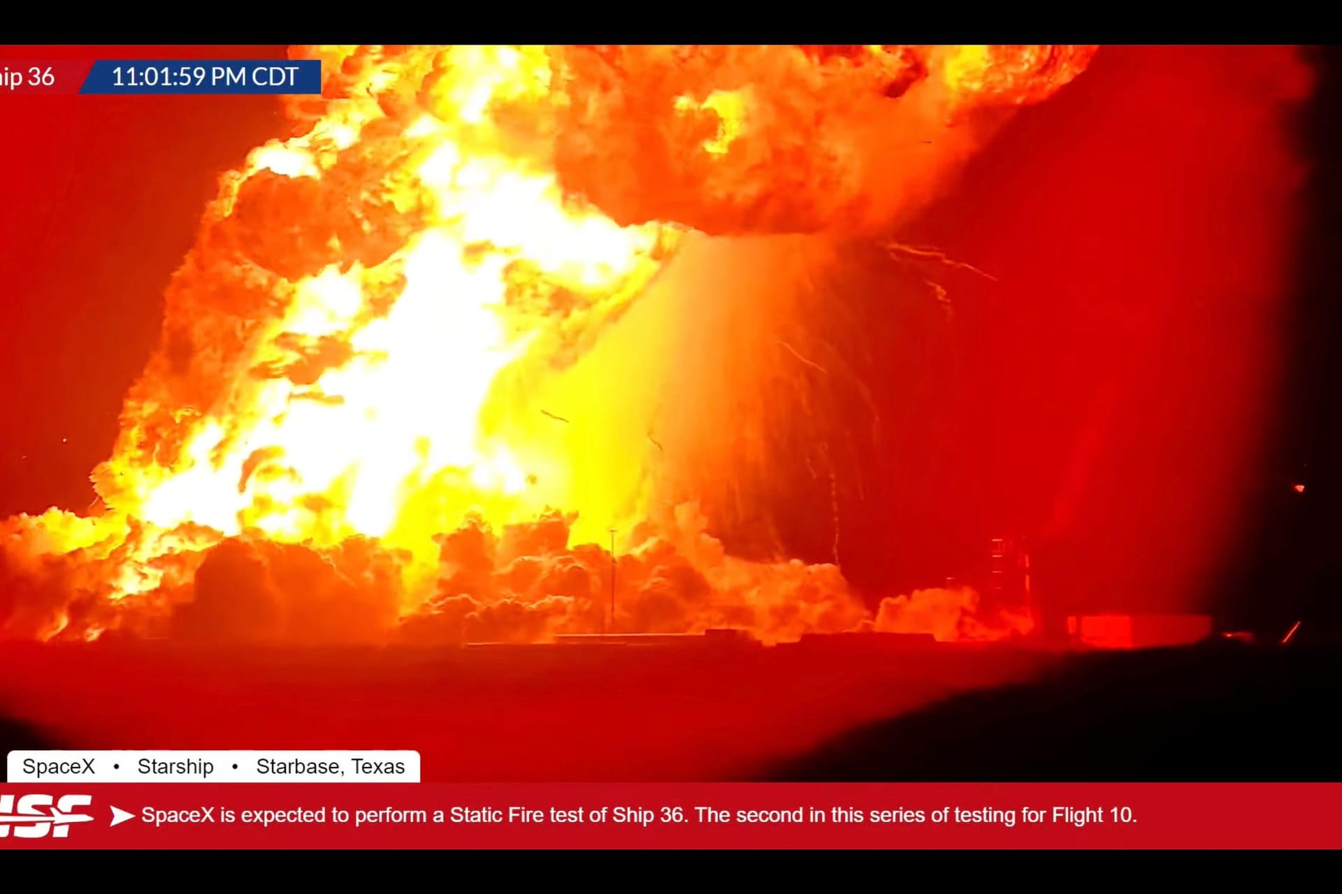 Ein Video zeigt die Explosion der "Starship"-Rakete auf ihrem Startplatz im US-Bundesstaat Texas.
