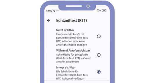 Handybesitzer finden die RTT-Funktion in den Einstellungen unter dem Menüpunkt "Bedienungshilfen".