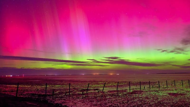 Polarlichter über Deutschland: Die Sonne ist weiterhin recht aktiv und schickt eine große Teilchenmenge Richtung Erde.