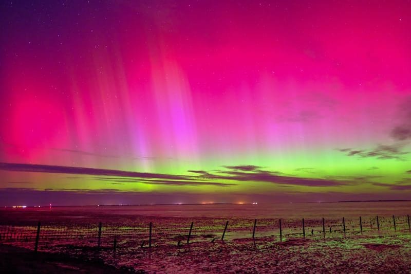 Polarlichter über Deutschland: Die Sonne ist weiterhin recht aktiv und schickt eine große Teilchenmenge Richtung Erde.