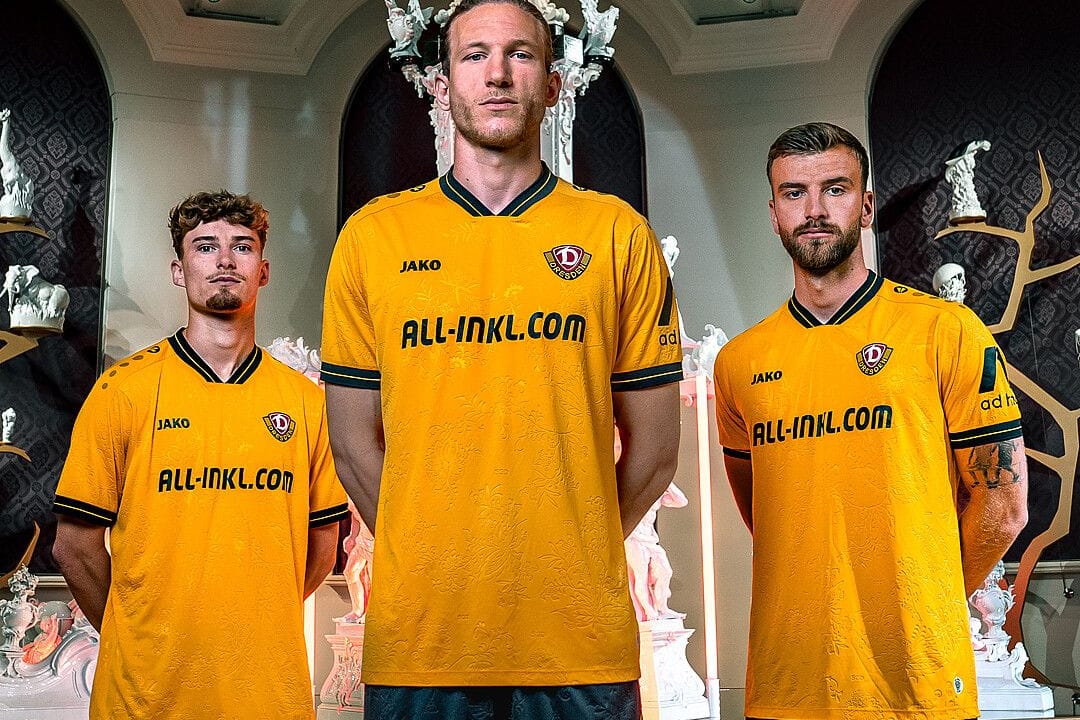 Das neue Heimtrikot von Dynamo Dresden: Erst bei genauerer Betrachtung fällt das Muster auf.