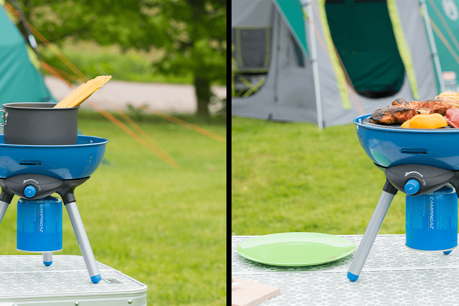Camping-Grill von Campingaz: Mit einem transportablen Grill lassen sich Speisen auch unterwegs zubereiten.